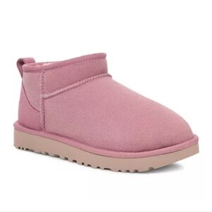 UGG Classic Ultra Mini Horizon Dusty Pink Suede Sheepskin Boots
